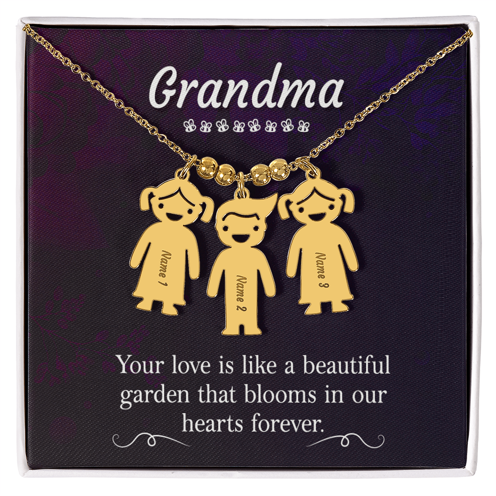 Custom Engraved Kids Charm Necklace, a Perfect Gift for Mother's Day/Birthdays.