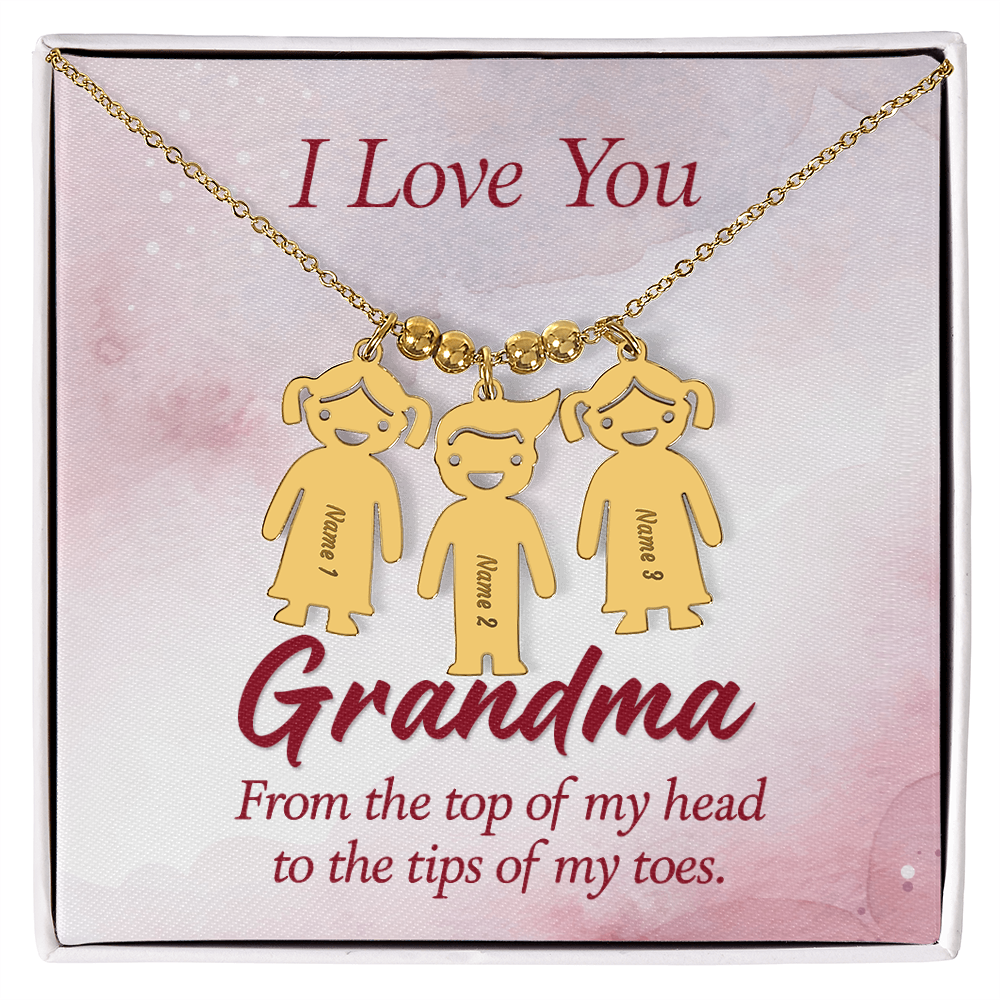 Custom Engraved Kids Charm Necklace, a Perfect Gift for Mother's Day/Birthdays.