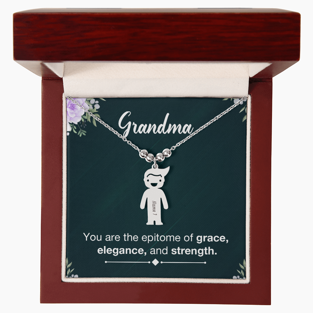 Personalized Engraved Kids Charm Necklace - a Gift for Grandmother, Moms, Daughters.