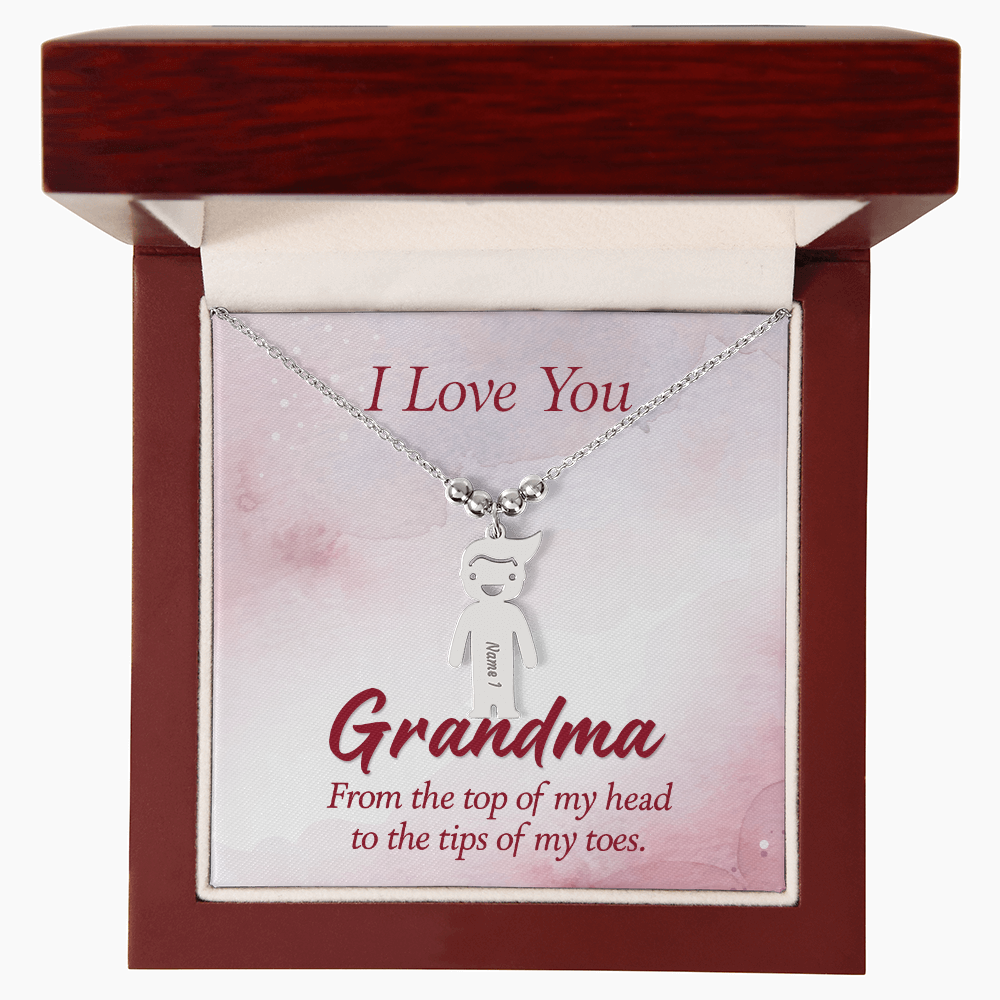 Custom Engraved Kids Charm Necklace, a Perfect Gift for Mother's Day/Birthdays.