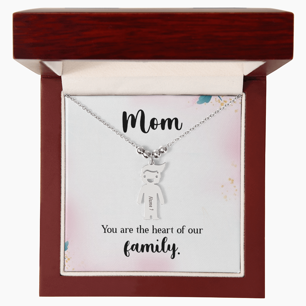 Custom Engraved Kids Charm Necklace, a Perfect Gift for Mother's Day/Birthdays.