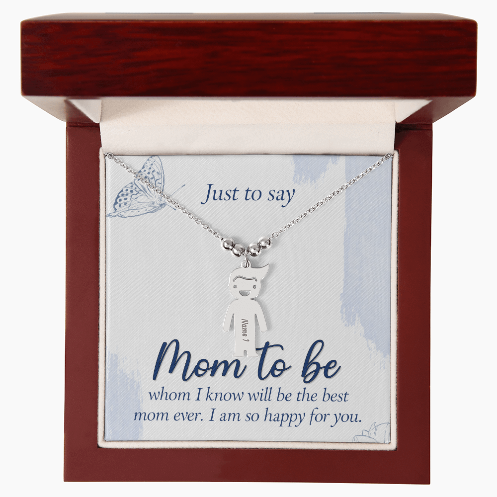 Custom Engraved Kids Charm Necklace  for Mom to Be, a Perfect Gift for Mother's Day/Birthdays.