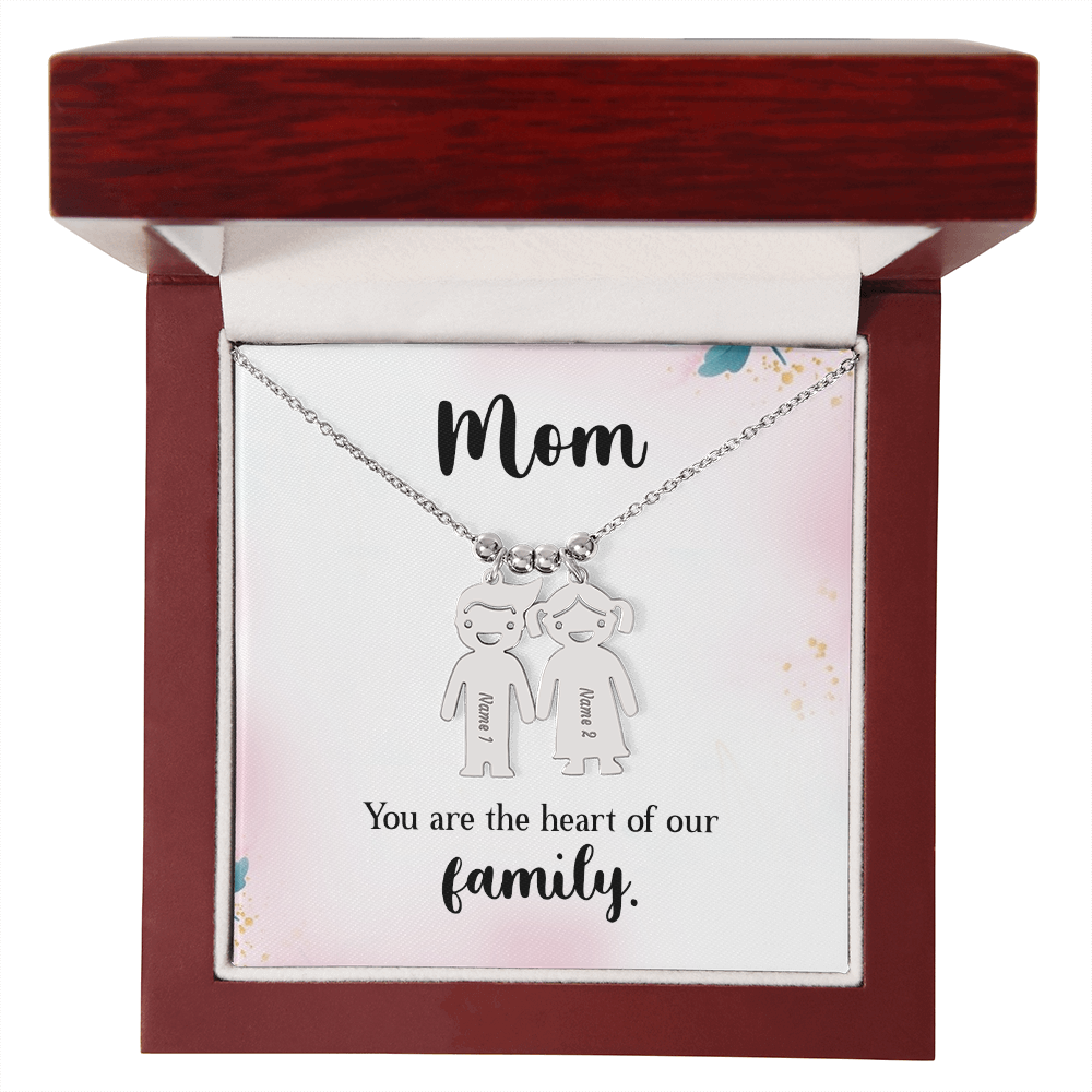 Custom Engraved Kids Charm Necklace, a Perfect Gift for Mother's Day/Birthdays.