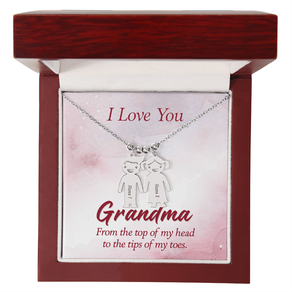 Custom Engraved Kids Charm Necklace, a Perfect Gift for Mother's Day/Birthdays.