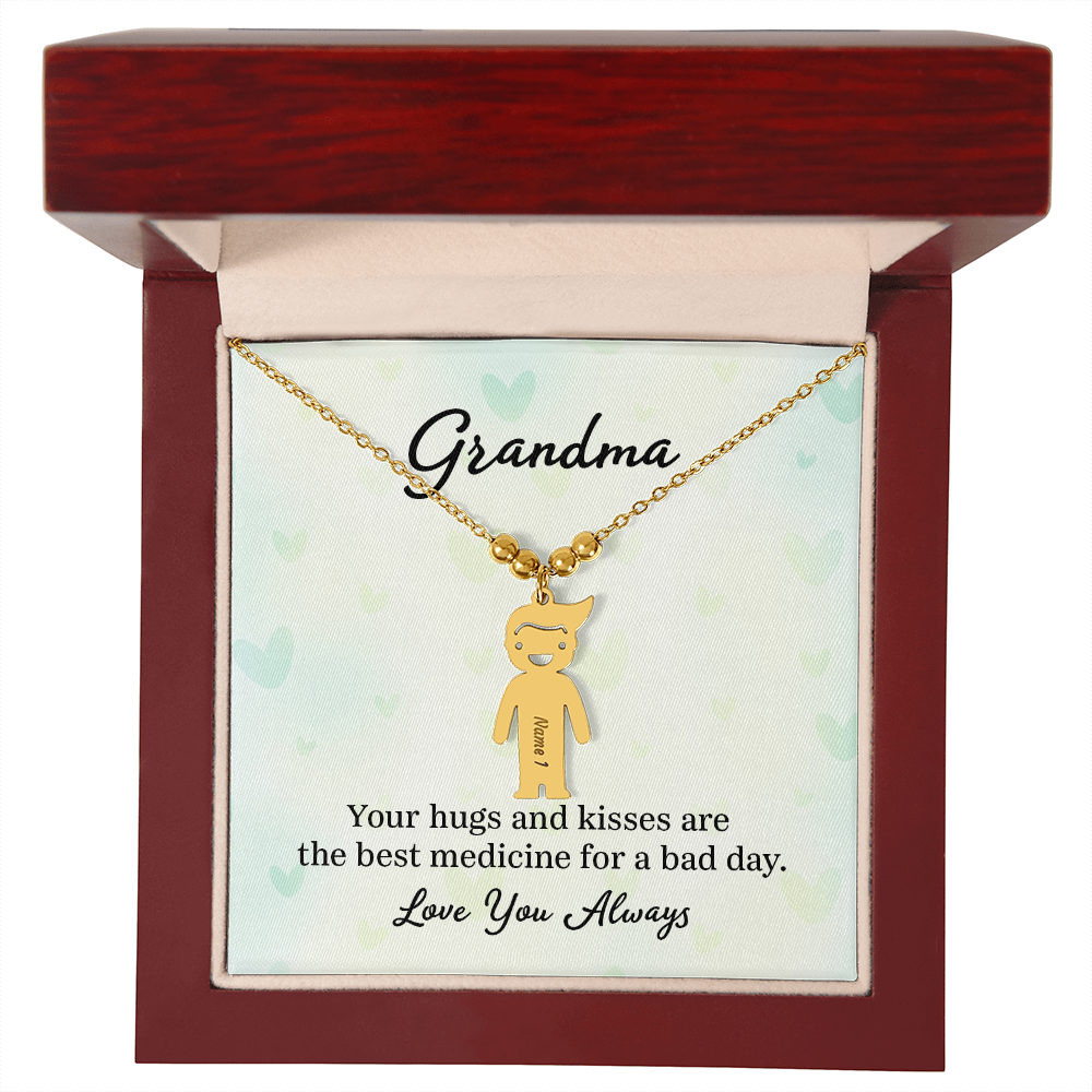 Engraved Kids Charm Necklace- A Gift for Grandma for Mothers Day/ Birthdays.