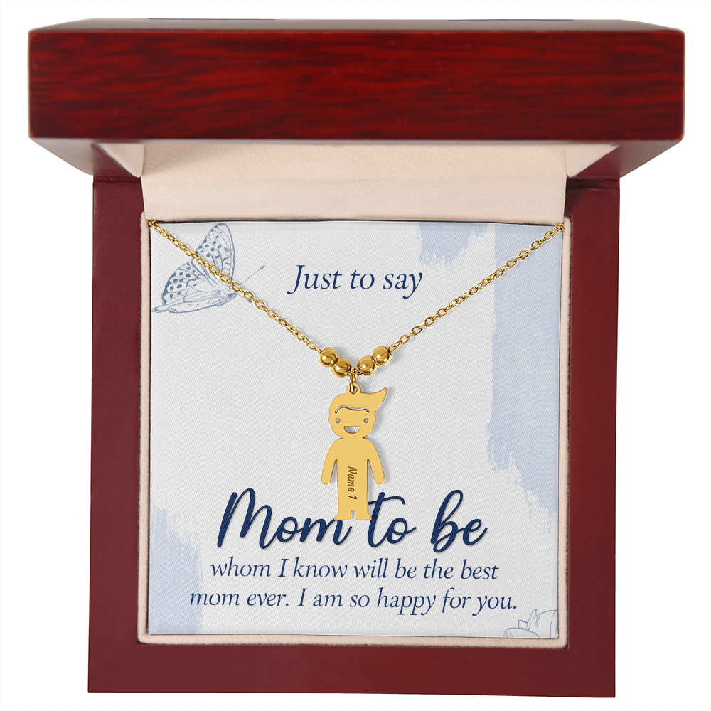 Custom Engraved Kids Charm Necklace  for Mom to Be, a Perfect Gift for Mother's Day/Birthdays.
