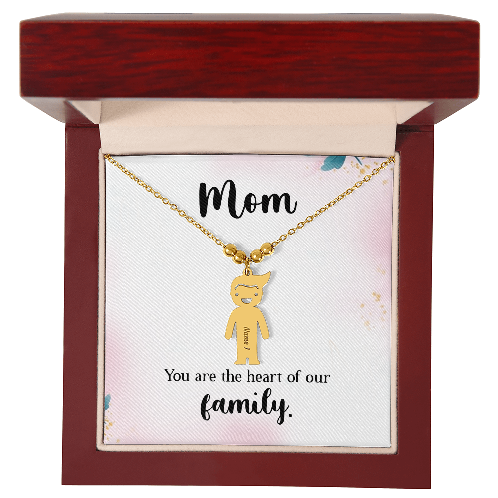 Custom Engraved Kids Charm Necklace, a Perfect Gift for Mother's Day/Birthdays.