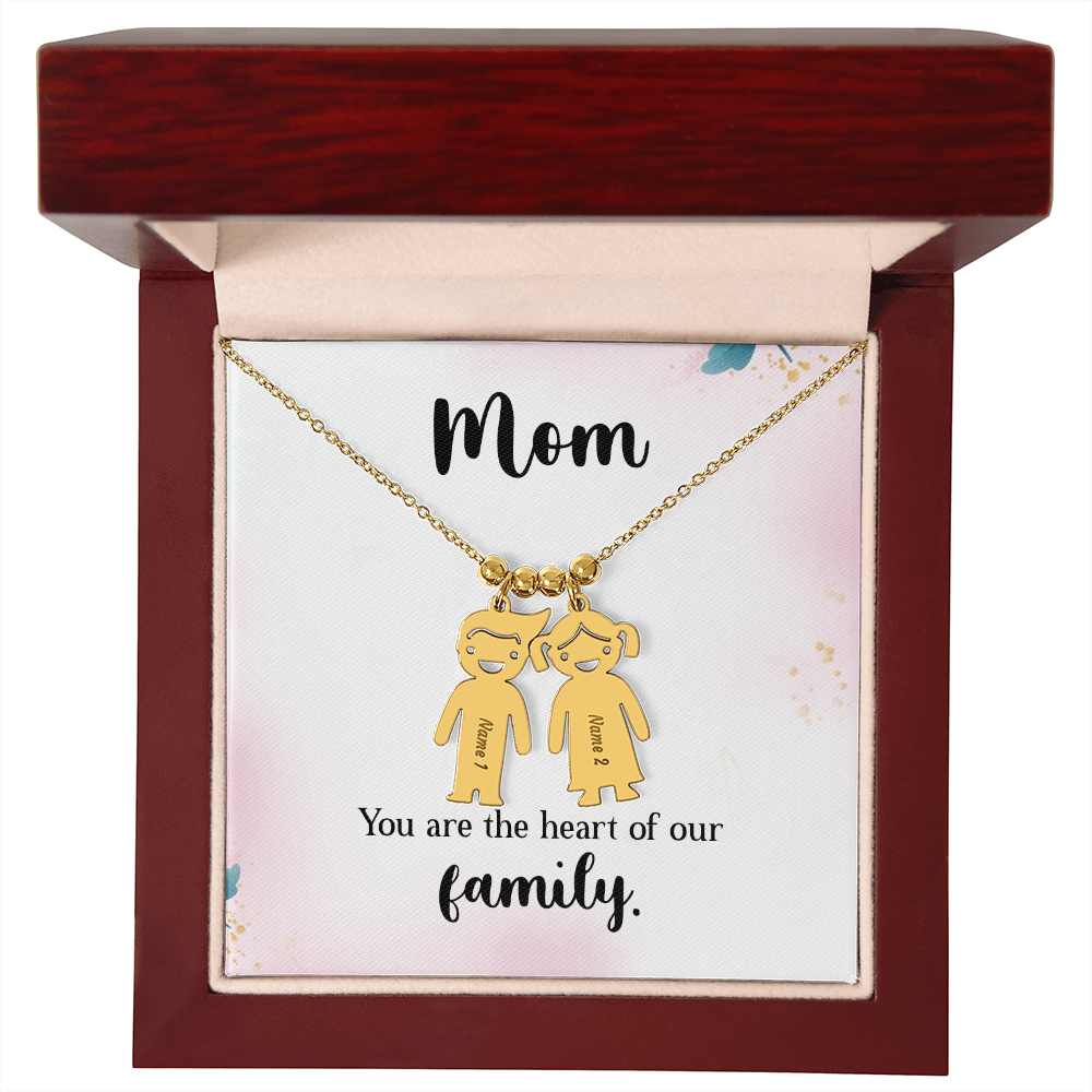 Custom Engraved Kids Charm Necklace, a Perfect Gift for Mother's Day/Birthdays.