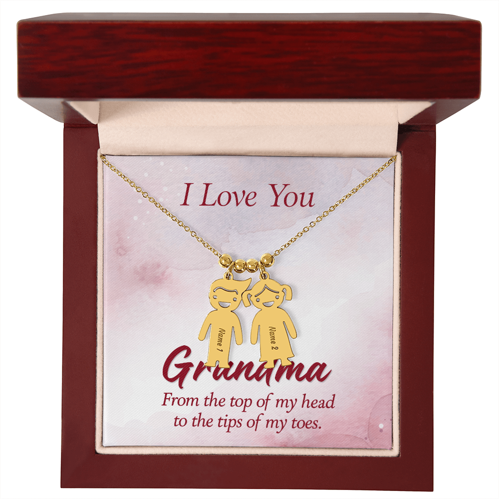 Custom Engraved Kids Charm Necklace, a Perfect Gift for Mother's Day/Birthdays.