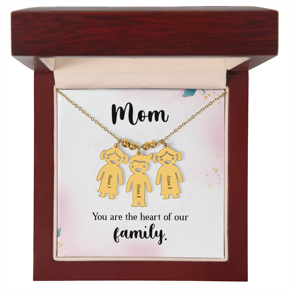 Custom Engraved Kids Charm Necklace, a Perfect Gift for Mother's Day/Birthdays.