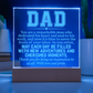 To Dad Engraved Acrylic Square Plaque- a Gift for a Father/Dad.