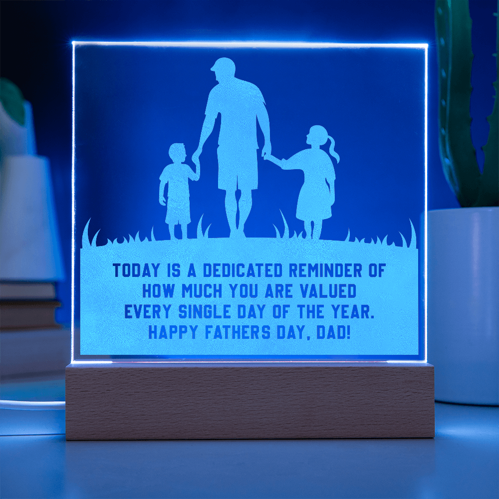 Engraved Acrylic Plaque- Happy Father's Day - A Gift for Fathers/Sons.