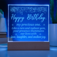 HAPPY BIRTHDAY My Precious One... Engraved Acrylic LED Base Square Plaque- a Gift for a Brother/Sister/Mother/Father/Friend.