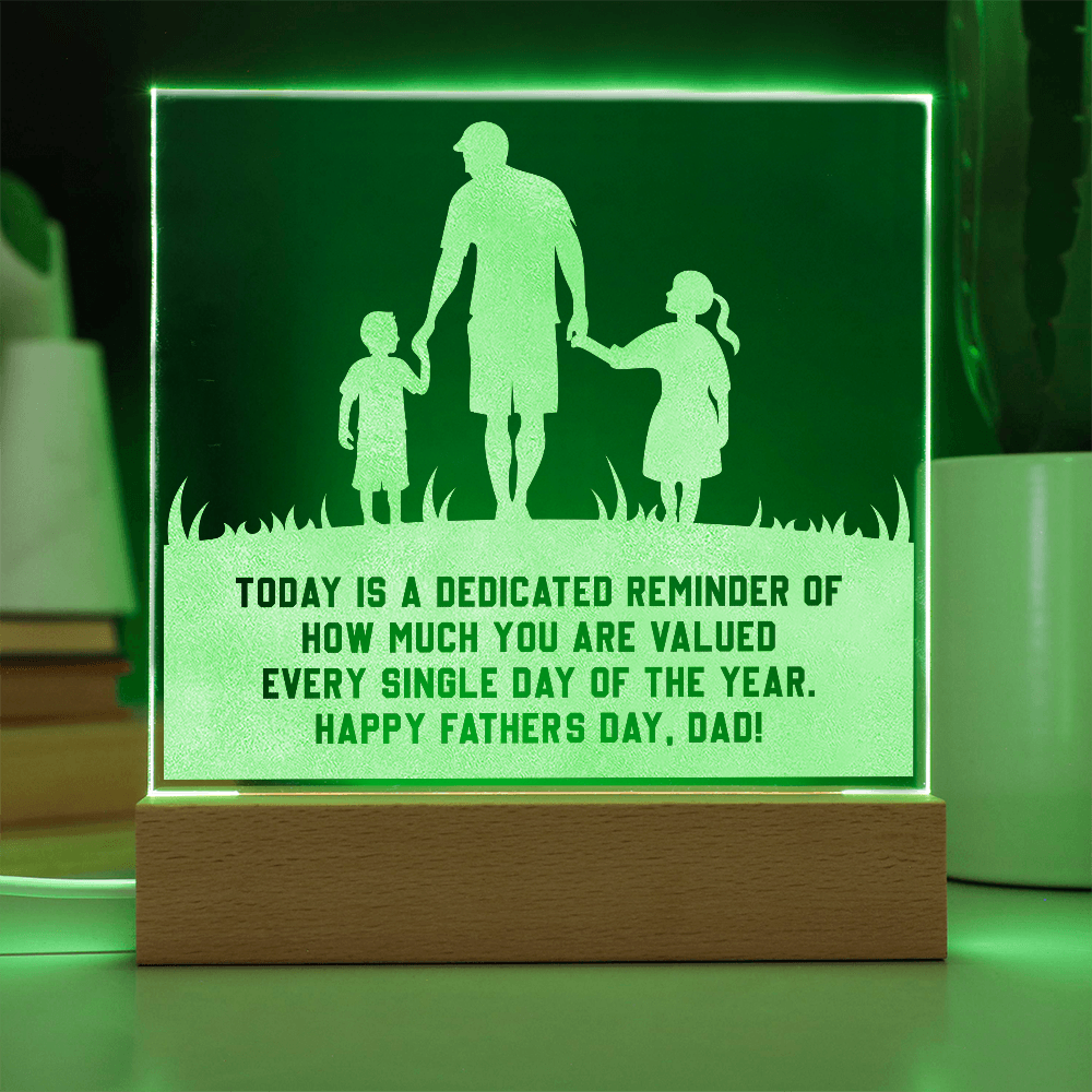 Engraved Acrylic Plaque- Happy Father's Day - A Gift for Fathers/Sons.