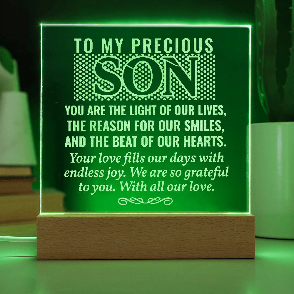 To Our Son-Engraved Acrylic Square Plaque Gift for a Son/Father.