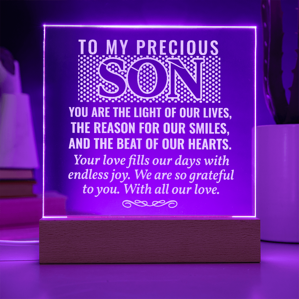 To Our Son-Engraved Acrylic Square Plaque Gift for a Son/Father.