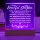 To Our Daughter-Engraved Acrylic Square Plaque Bridal Gift for a Daughter/Sister