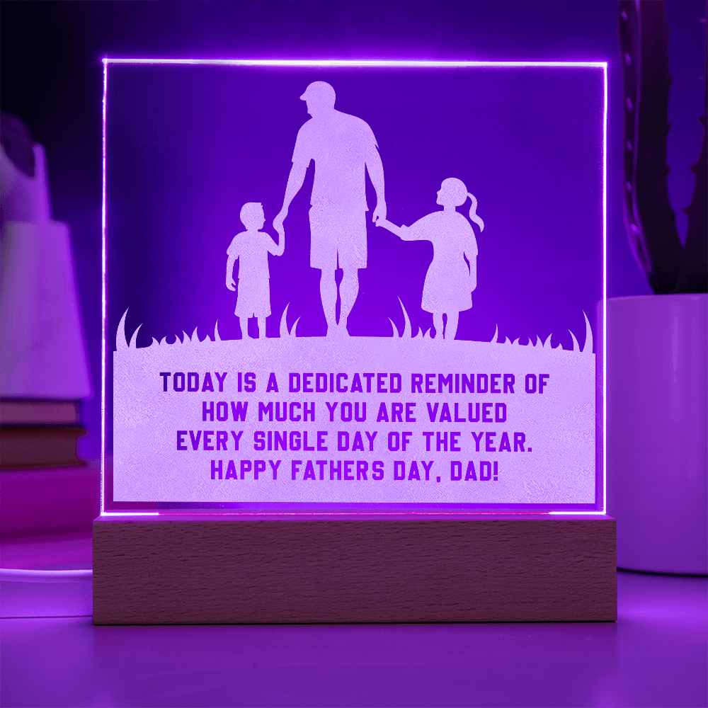 Engraved Acrylic Plaque- Happy Father's Day - A Gift for Fathers/Sons.