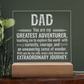 To Dad Engraved Acrylic Square Plaque- a Gift for a Father/Dad.  Wood LED Base with Cord