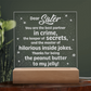 Dear Sister, You are the best partner in Crime ...- Engraved Acrylic LED Base Dome Plaque- a Gift for Sisters.