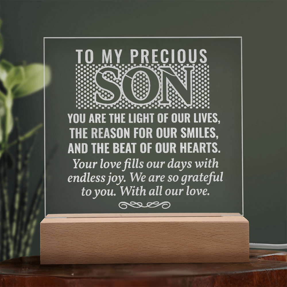 To Our Son-Engraved Acrylic Square Plaque Gift for a Son/Father.