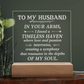 To My Husband Engraved Acrylic LED Base Square Plaque- a Gift for a Husband/Soulmate.