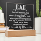 To Dad Engraved Acrylic Square Plaque- a Gift for a Father/Dad.