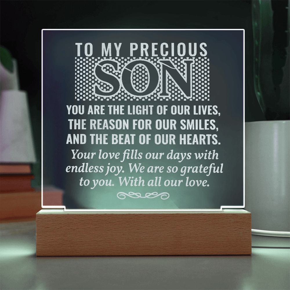 To Our Son-Engraved Acrylic Square Plaque Gift for a Son/Father.