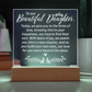 To Our Daughter-Engraved Acrylic Square Plaque Bridal Gift for a Daughter/Sister