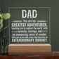 To Dad Engraved Acrylic Square Plaque- a Gift for a Father/Dad.  Wood LED Base with Cord