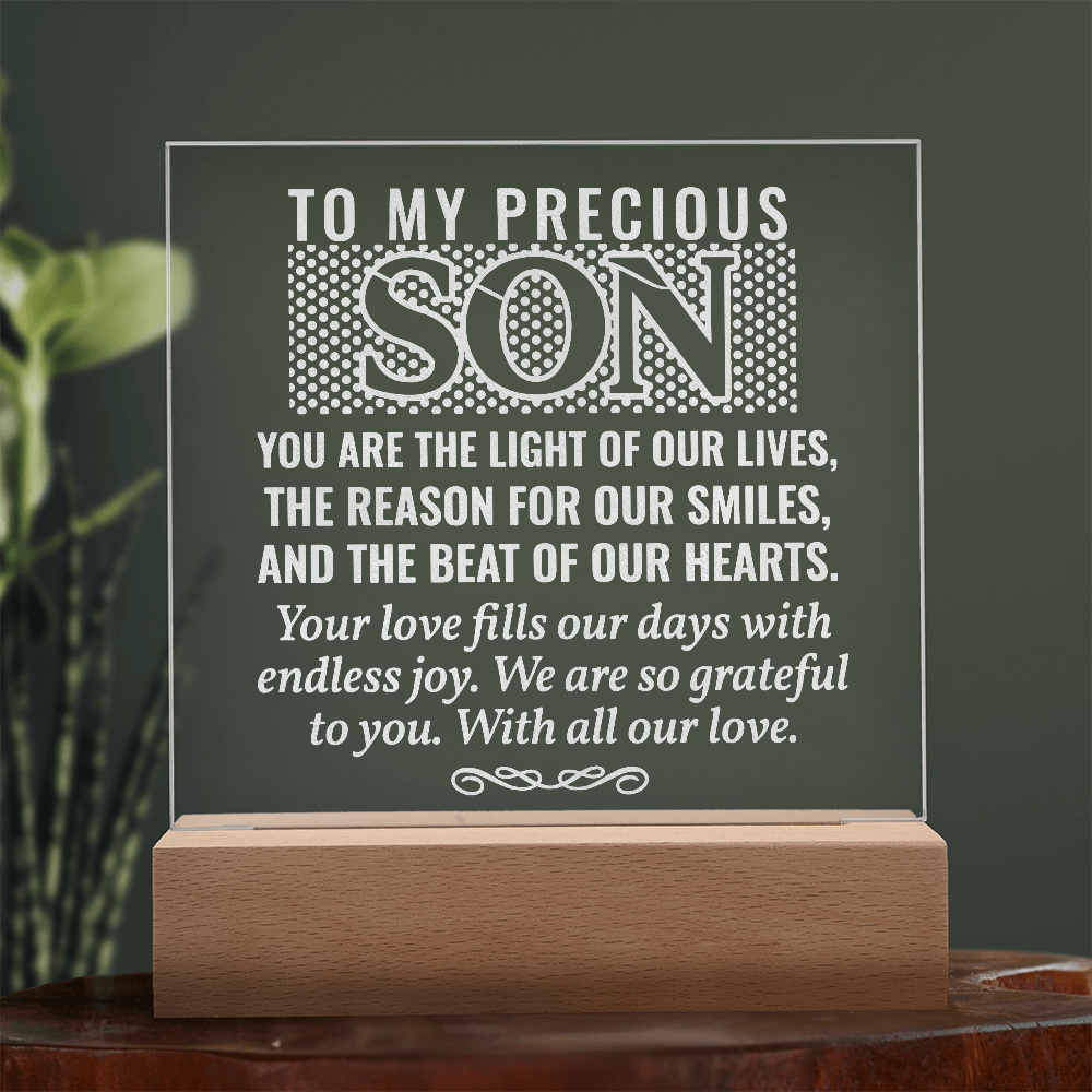To Our Son-Engraved Acrylic Square Plaque Gift for a Son/Father.