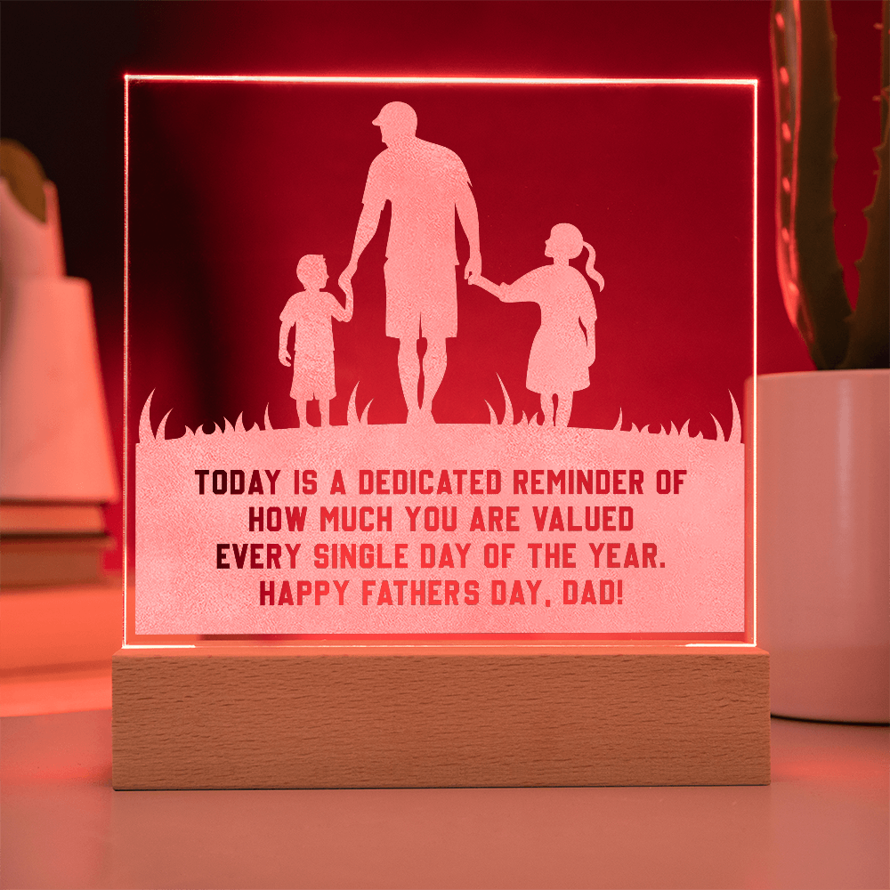 Engraved Acrylic Plaque- Happy Father's Day - A Gift for Fathers/Sons.
