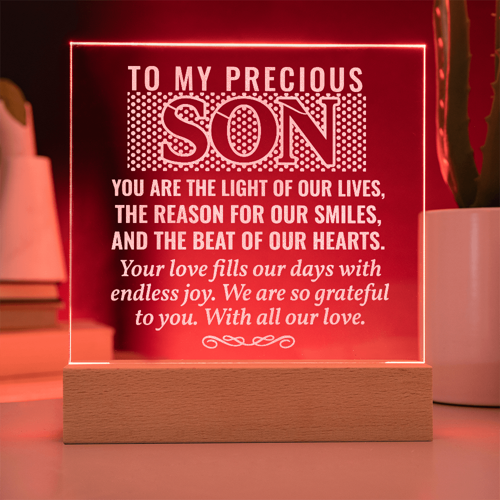 To Our Son-Engraved Acrylic Square Plaque Gift for a Son/Father.