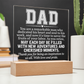 To Dad Engraved Acrylic Square Plaque- a Gift for a Father/Dad.