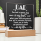 To Dad Engraved Acrylic Square Plaque- a Gift for a Father/Dad.
