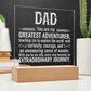 To Dad Engraved Acrylic Square Plaque- a Gift for a Father/Dad.  Wood LED Base with Cord