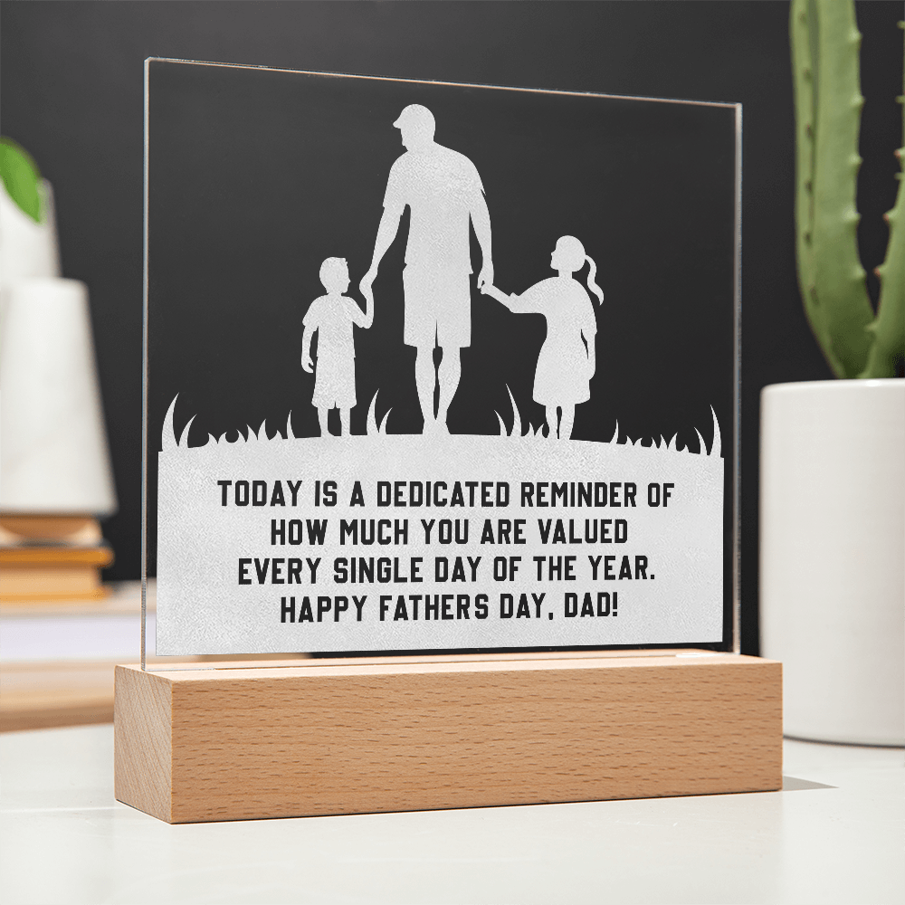 Engraved Acrylic Plaque- Happy Father's Day - A Gift for Fathers/Sons.