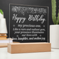 HAPPY BIRTHDAY My Precious One... Engraved Acrylic LED Base Square Plaque- a Gift for a Brother/Sister/Mother/Father/Friend.