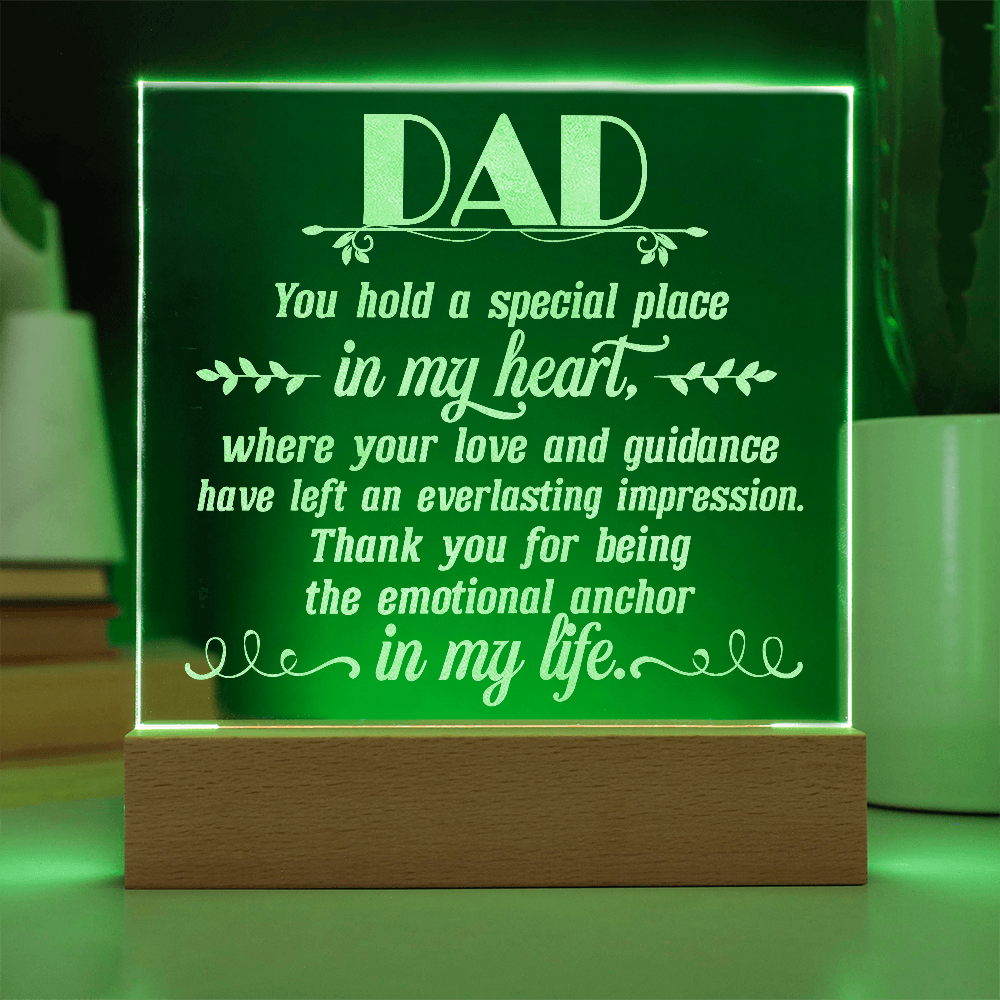 To Dad Engraved Acrylic Square Plaque- a Gift for a Father/Dad.
