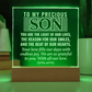 To Our Son-Engraved Acrylic Square Plaque Gift for a Son/Father.