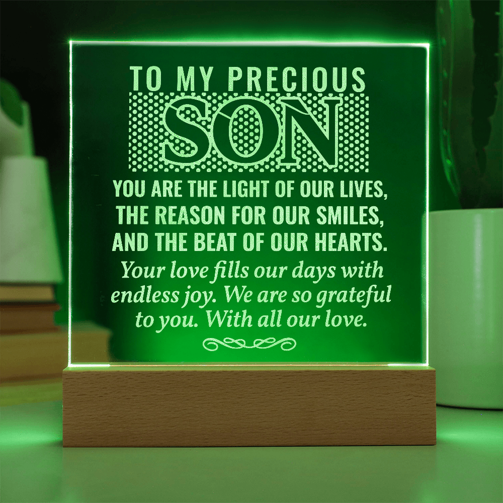 To Our Son-Engraved Acrylic Square Plaque Gift for a Son/Father.