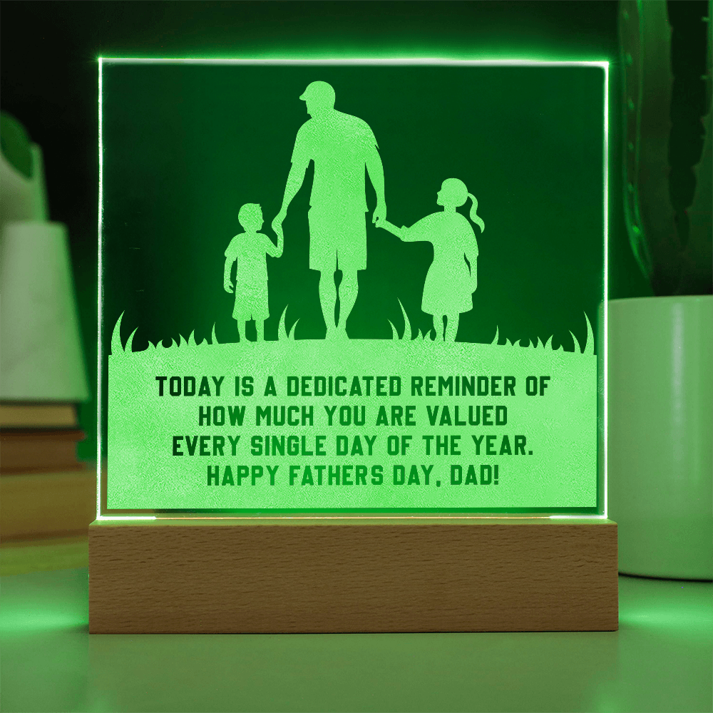 Engraved Acrylic Plaque- Happy Father's Day - A Gift for Fathers/Sons.