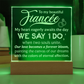 To My Fiancee Engraved Acrylic LED Base Square Plaque- a Gift for a Soulmate/Girlfriend/Boyfriend.