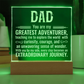 To Dad Engraved Acrylic Square Plaque- a Gift for a Father/Dad.  Wood LED Base with Cord