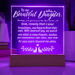 To Our Daughter-Engraved Acrylic Square Plaque Bridal Gift for a Daughter/Sister