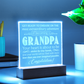 To Grandpa to Be Engraved Acrylic Square Plaque- a Gift for a Grandfather/Grandpa.