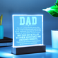 To Dad Engraved Acrylic Square Plaque- a Gift for a Father/Dad.