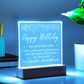 HAPPY BIRTHDAY My Precious One... Engraved Acrylic LED Base Square Plaque- a Gift for a Brother/Sister/Mother/Father/Friend.