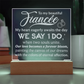 To My Fiancee Engraved Acrylic LED Base Square Plaque- a Gift for a Soulmate/Girlfriend/Boyfriend.