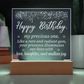HAPPY BIRTHDAY My Precious One... Engraved Acrylic LED Base Square Plaque- a Gift for a Brother/Sister/Mother/Father/Friend.